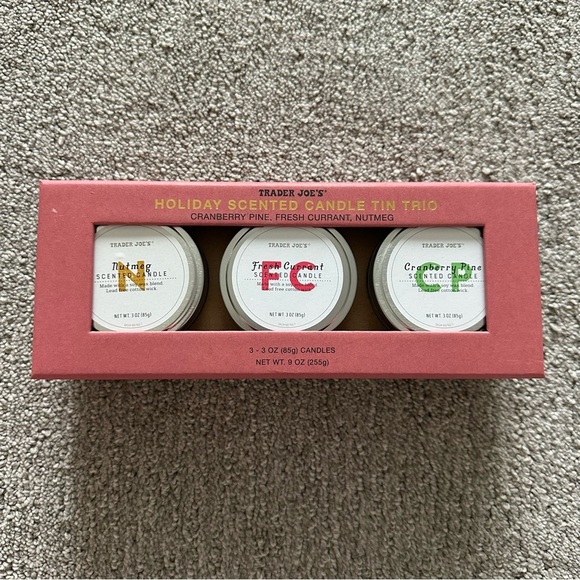 Trader Joe's Holiday Scented Candle Tin Trio Limited Edition - Picture 1 of 3